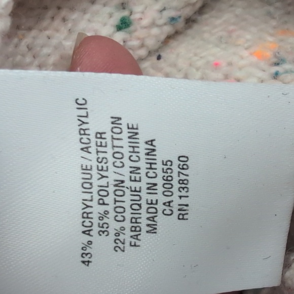 Cozy Boho Confetti Speckled Knit Sweater with Tassel Drawstring Hem – Size L - Picture 13 of 15